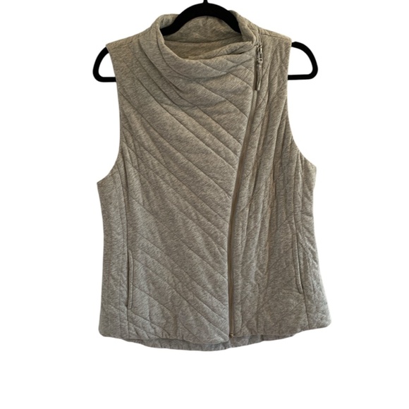 Eileen Fisher Jackets & Blazers - Eileen Fisher Quilted Cotton Knit Vest – Heather Gray (Size Medium)